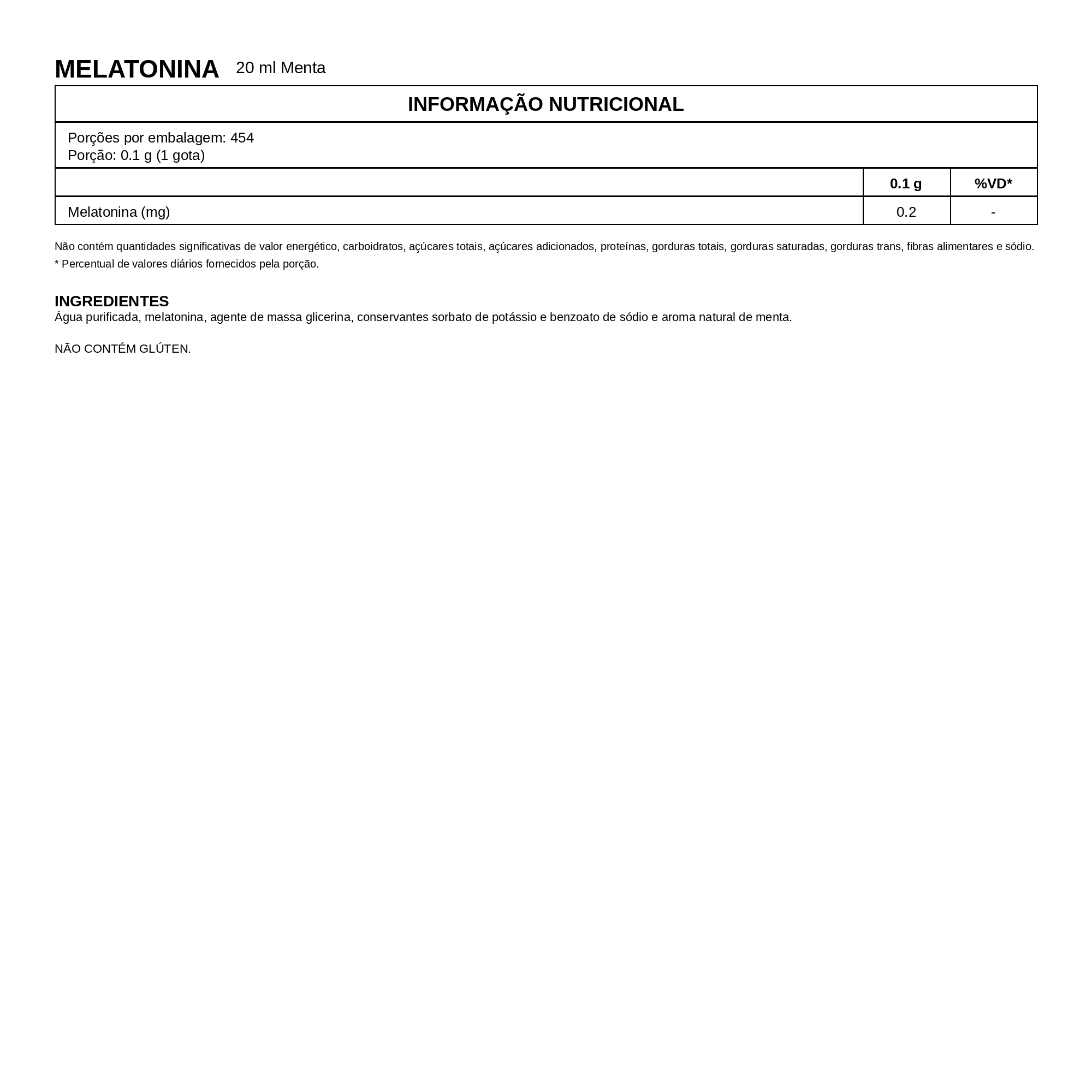 Melatonina Gotas 20ml – Vitafor