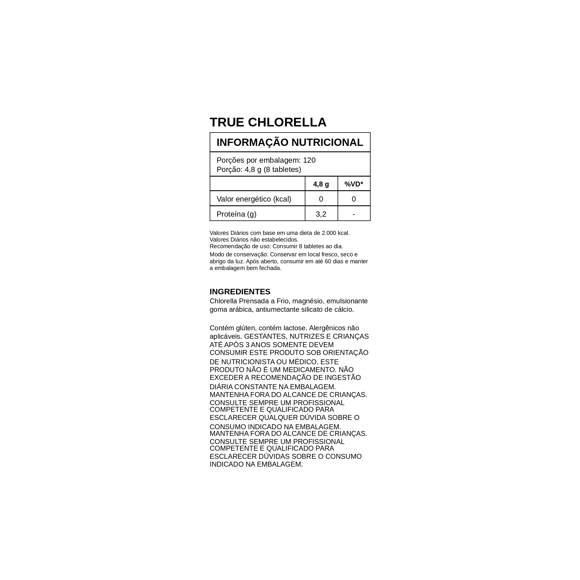True Chlorella 120 Tabs. - True Source