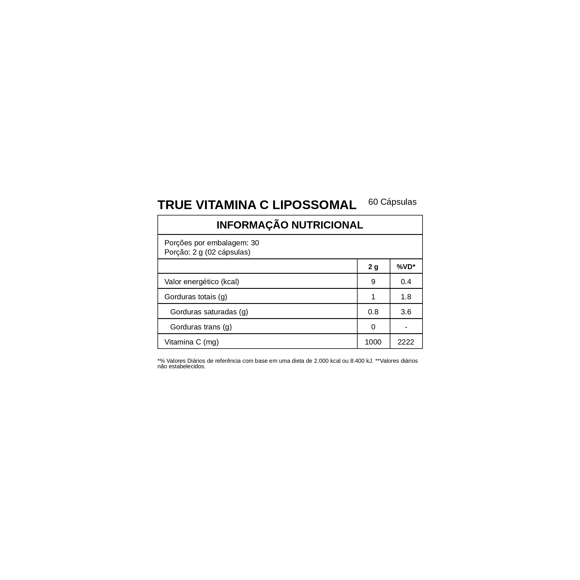 True Vitamina C Lipossomal (60 Cápsulas) – True Source