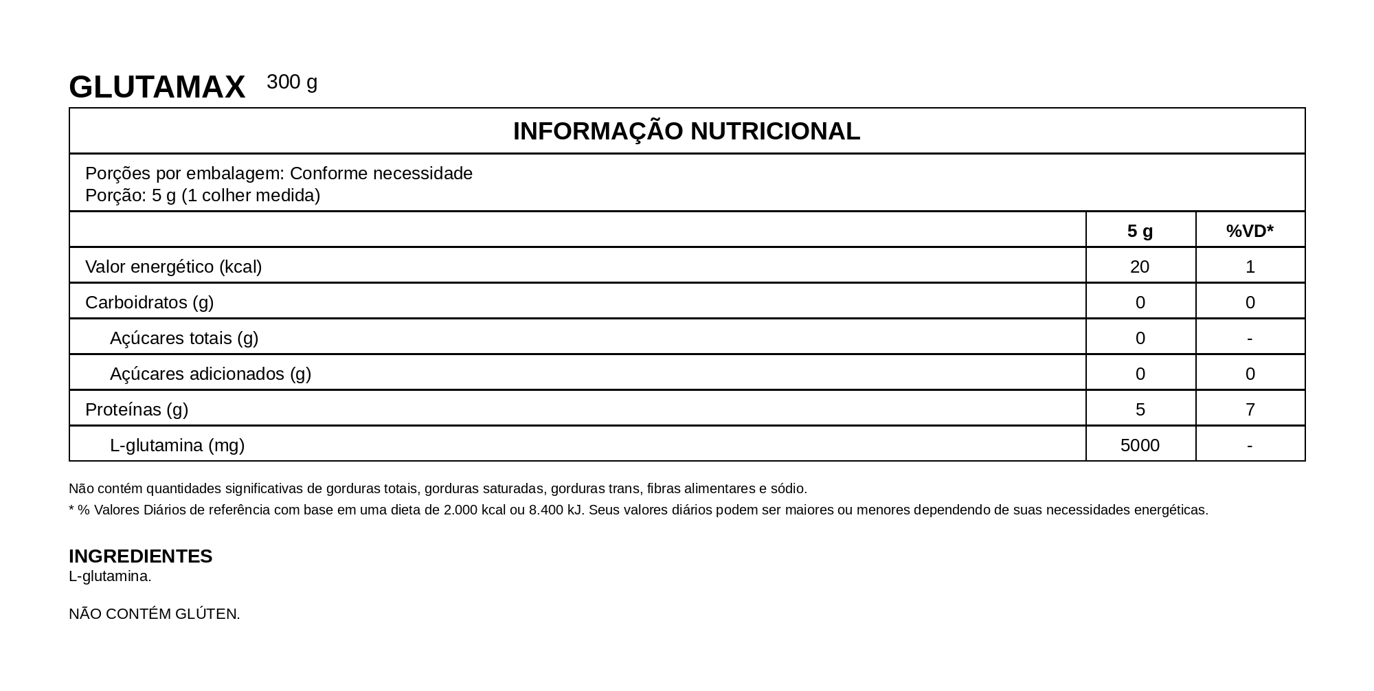 Glutamax 300g – Vitafor