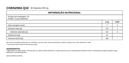 COQ-10 (Coenzima Q10) 200mg 60 Cápsulas – Vitafor
