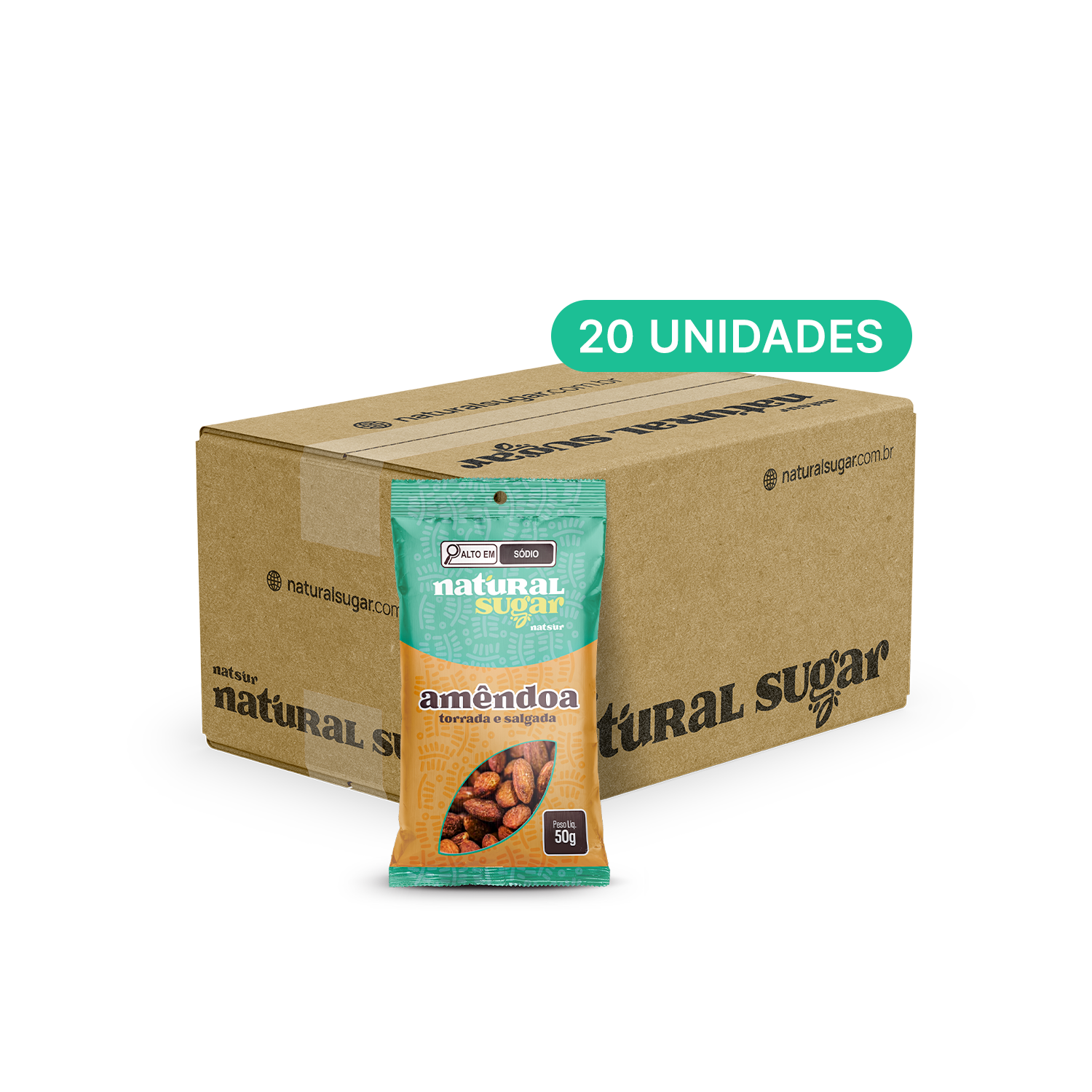 Amêndoa Torrada e Salgada 50g (20un)