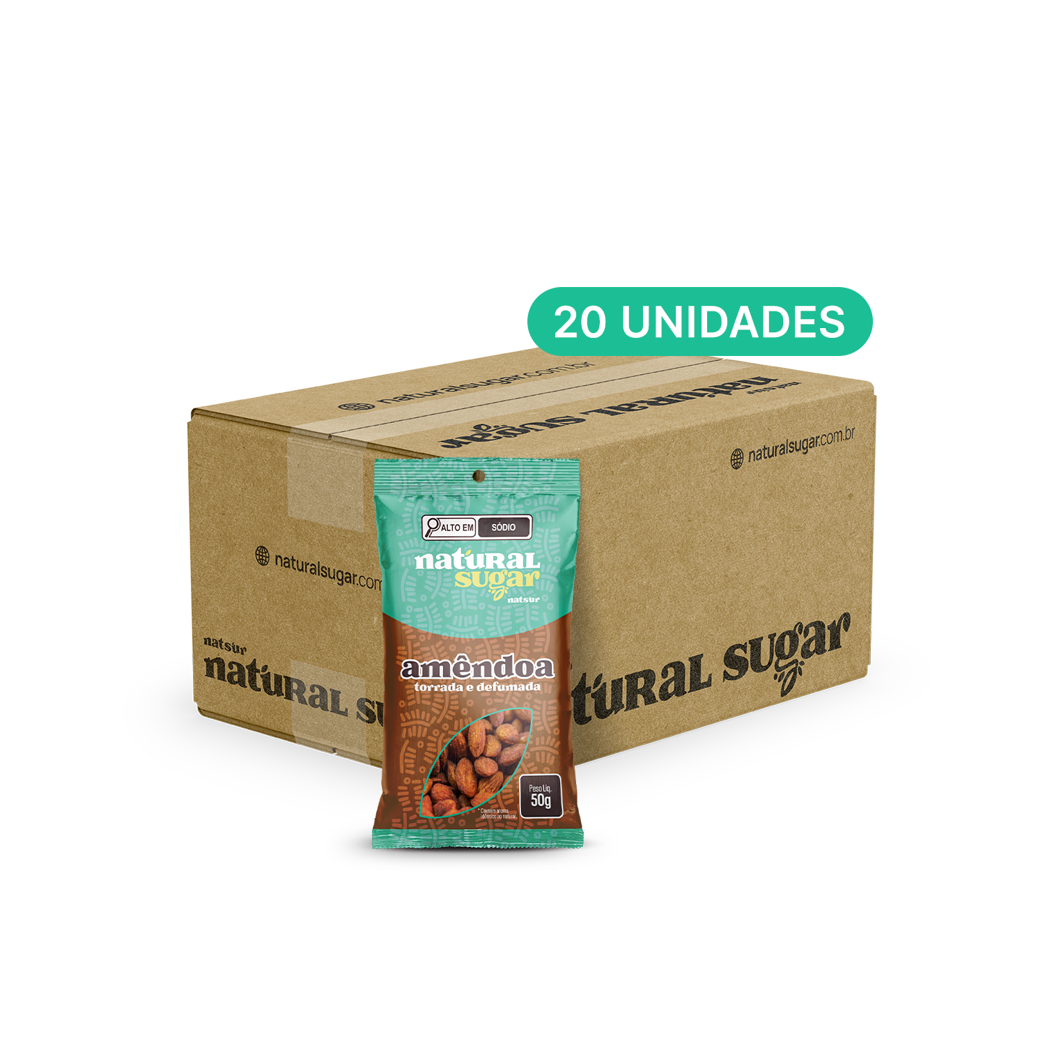 Amêndoa Torrada Defumada 50g (20un)