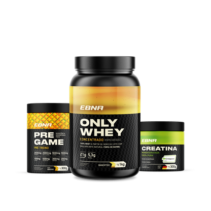 Kit Store - 4 un. Only Whey Concentrado 1kg + 4 un. Pre Game 300g + 4 un. Creatina 300g