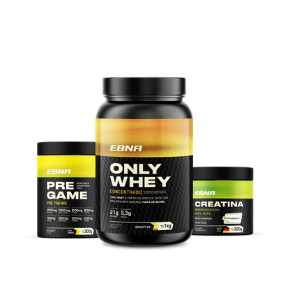 Kit Store - 4 un. Only Whey Concentrado 1kg + 4 un. Pre Game 300g + 4 un. Creatina 300g