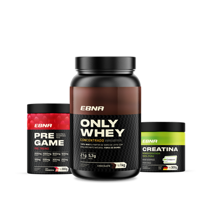 Kit Store - 4 un. Only Whey Concentrado 1kg + 4 un. Pre Game 300g + 4 un. Creatina 300g