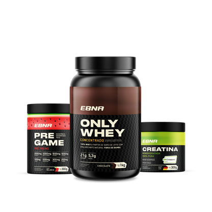 Kit Store - 4 un. Only Whey Concentrado 1kg + 4 un. Pre Game 300g + 4 un. Creatina 300g