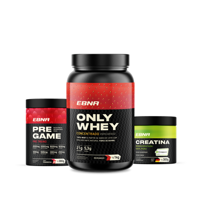 Kit Store - 4 un. Only Whey Concentrado 1kg + 4 un. Pre Game 300g + 4 un. Creatina 300g