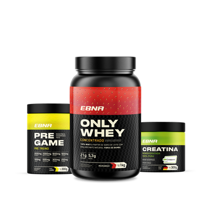 Kit Store - 4 un. Only Whey Concentrado 1kg + 4 un. Pre Game 300g + 4 un. Creatina 300g