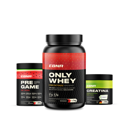 Kit Store - 4 un. Only Whey Concentrado 1kg + 4 un. Pre Game 300g + 4 un. Creatina 300g