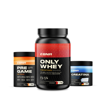 Kit Store - 4 un. Only Whey Concentrado 1kg + 4 un. Pre Game 300g + 4 un. Creatina 300g