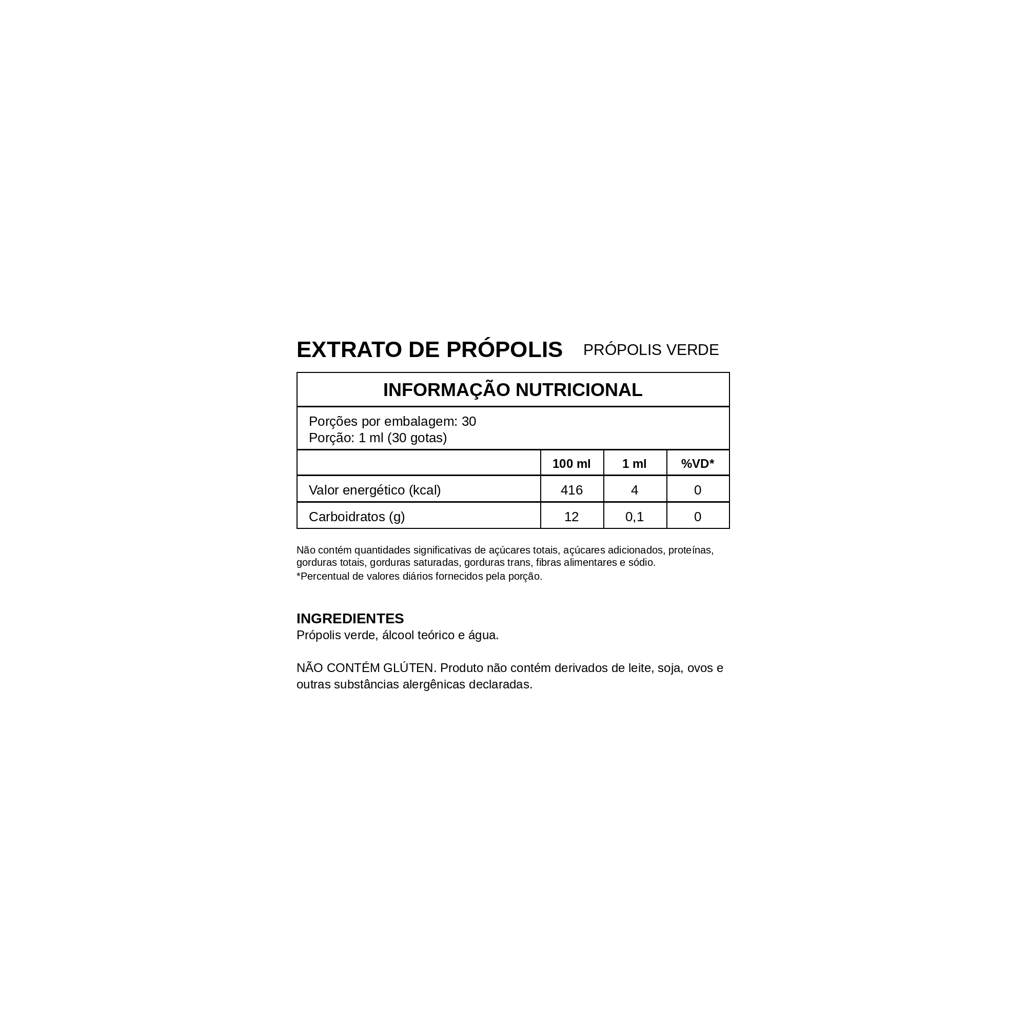 Extrato de Própolis verde 30 ml