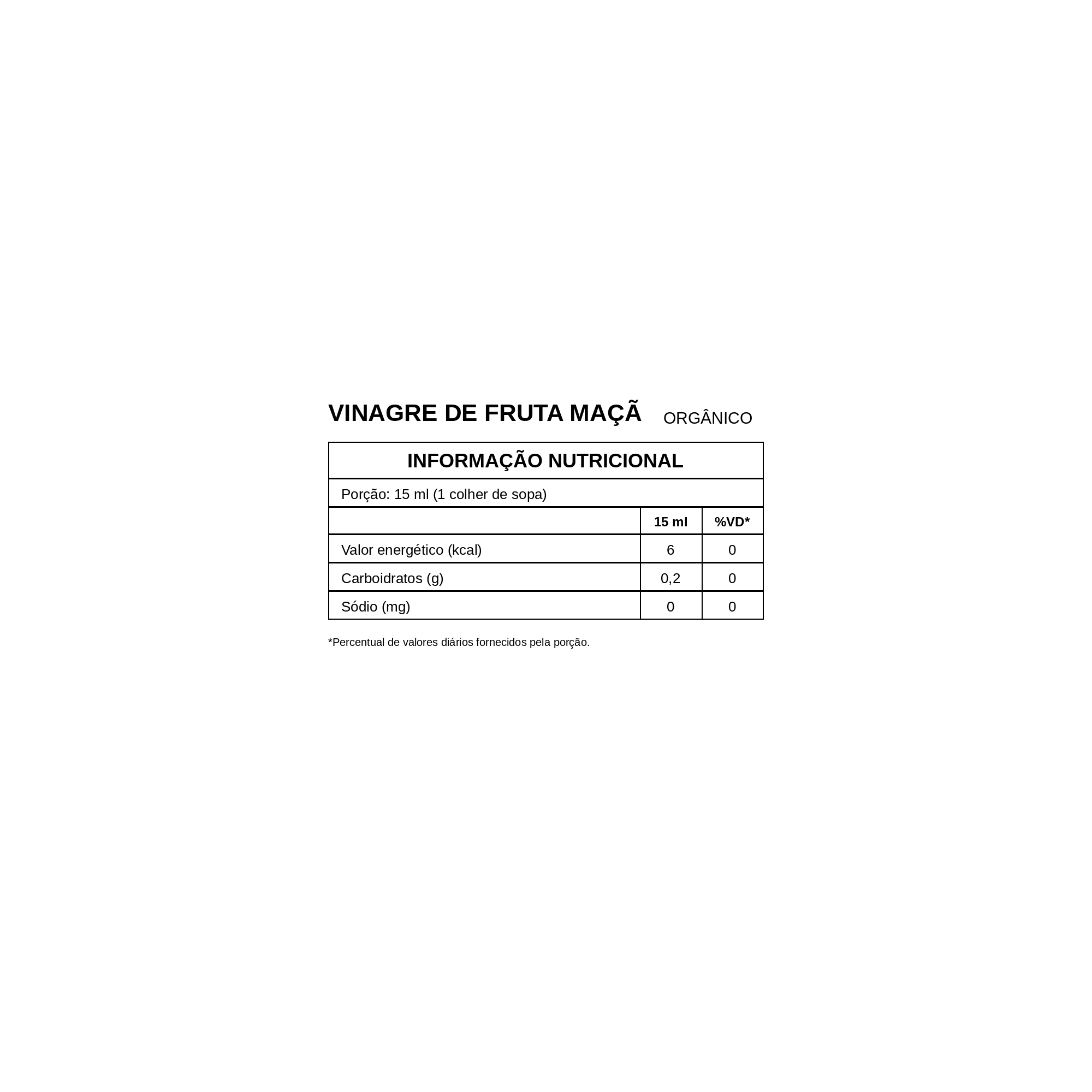 Vinagre de Maçã 4,2% 500 ml - Villa Rica