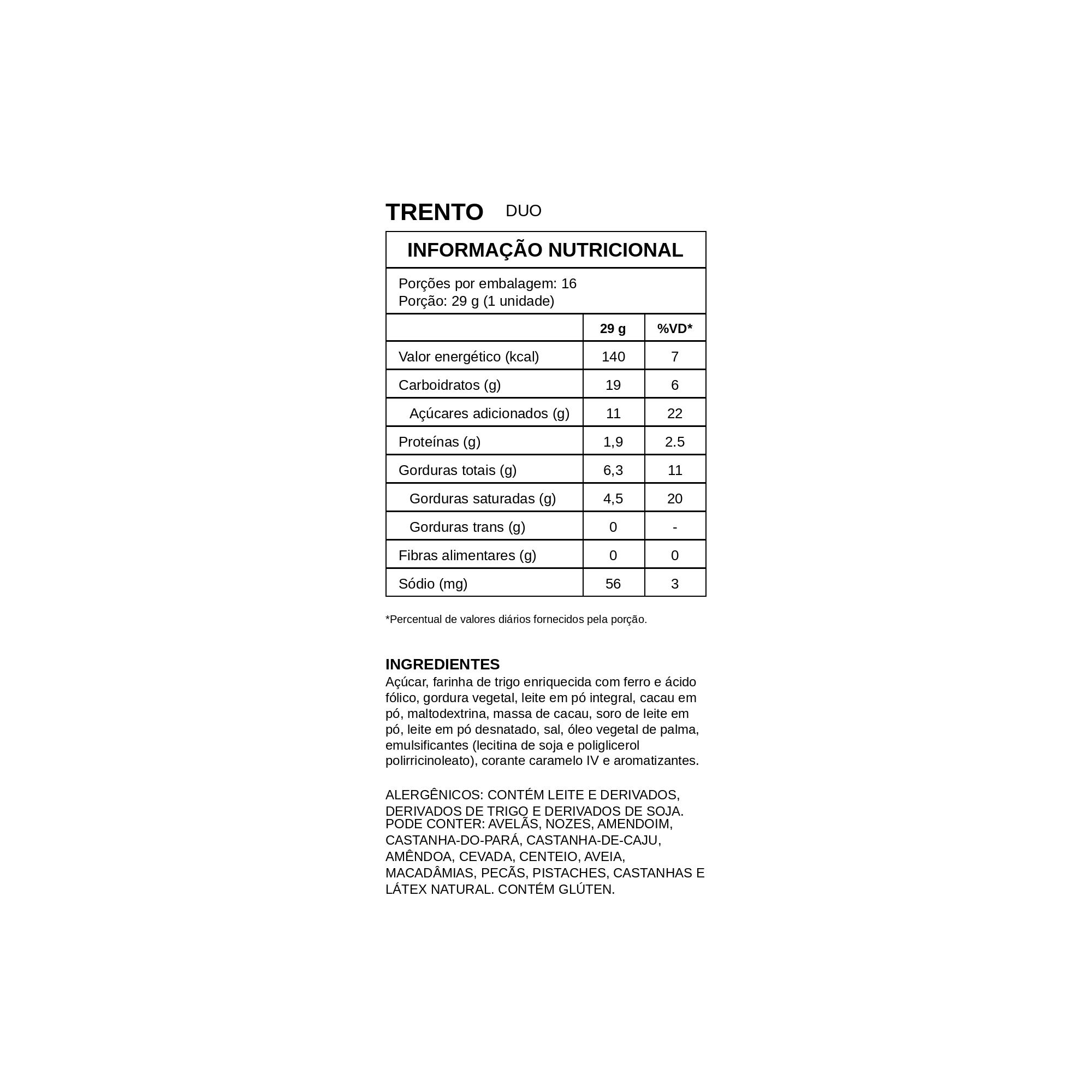 Wafer Trento 16 und x 29g - Peccin