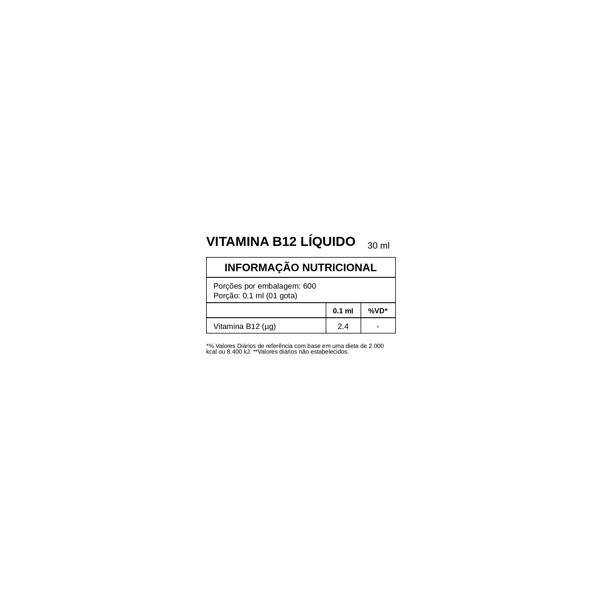 Vitamin B12 Líquido (30 ml) – True Source